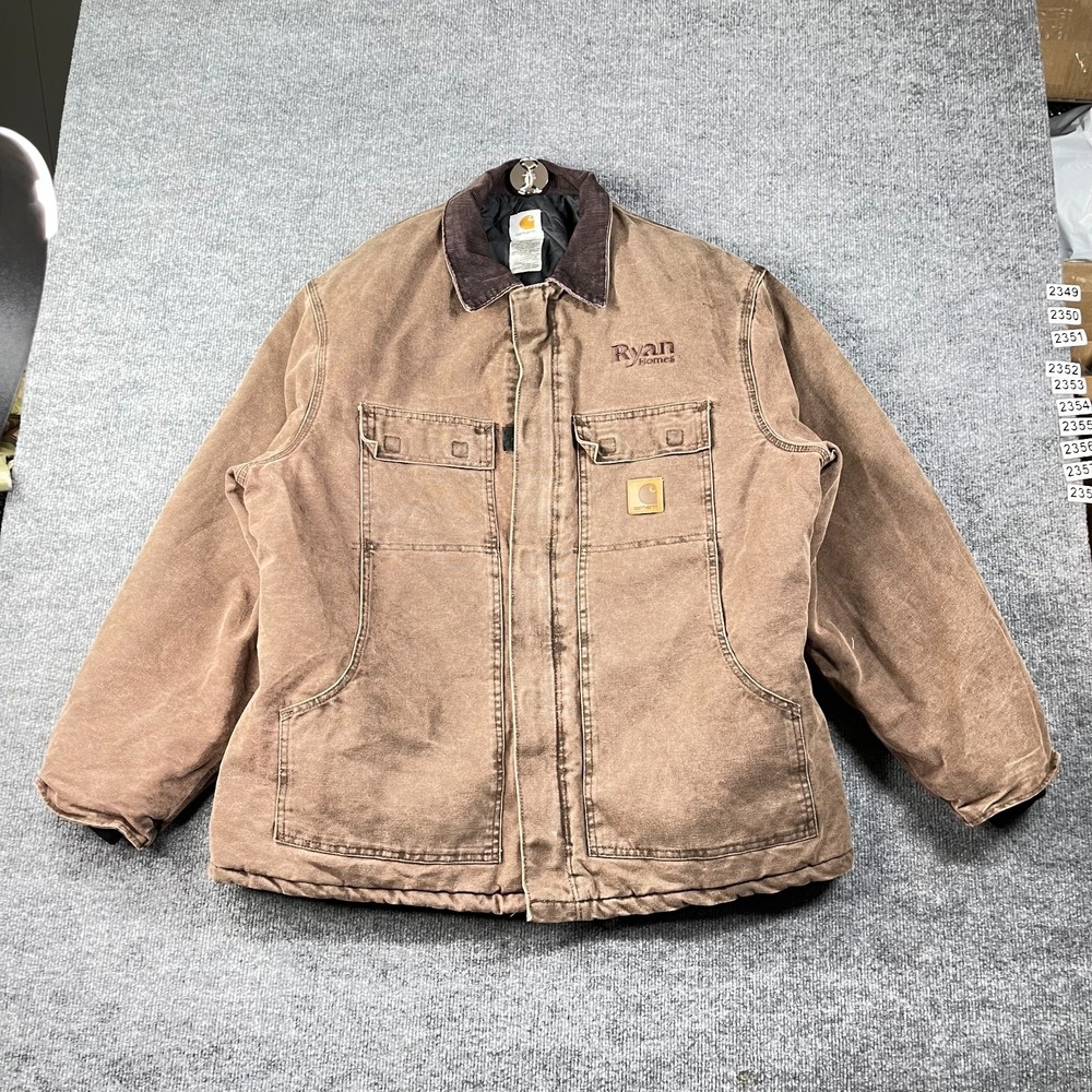 Vintage Carhartt Duck Canvas‎ Quilt Insulated Workwear Detroit Chore Jacket - XL